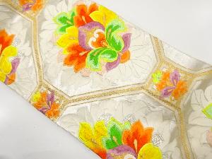 アンティーク　花蜀江紋織り出し袋帯（材料）